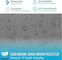 Vista 4 de Eliteshield Cubierta resistente para lancha con parte superior en T, se adapta a una consola central de 24 pies a 26 pies de largo con parte Gris