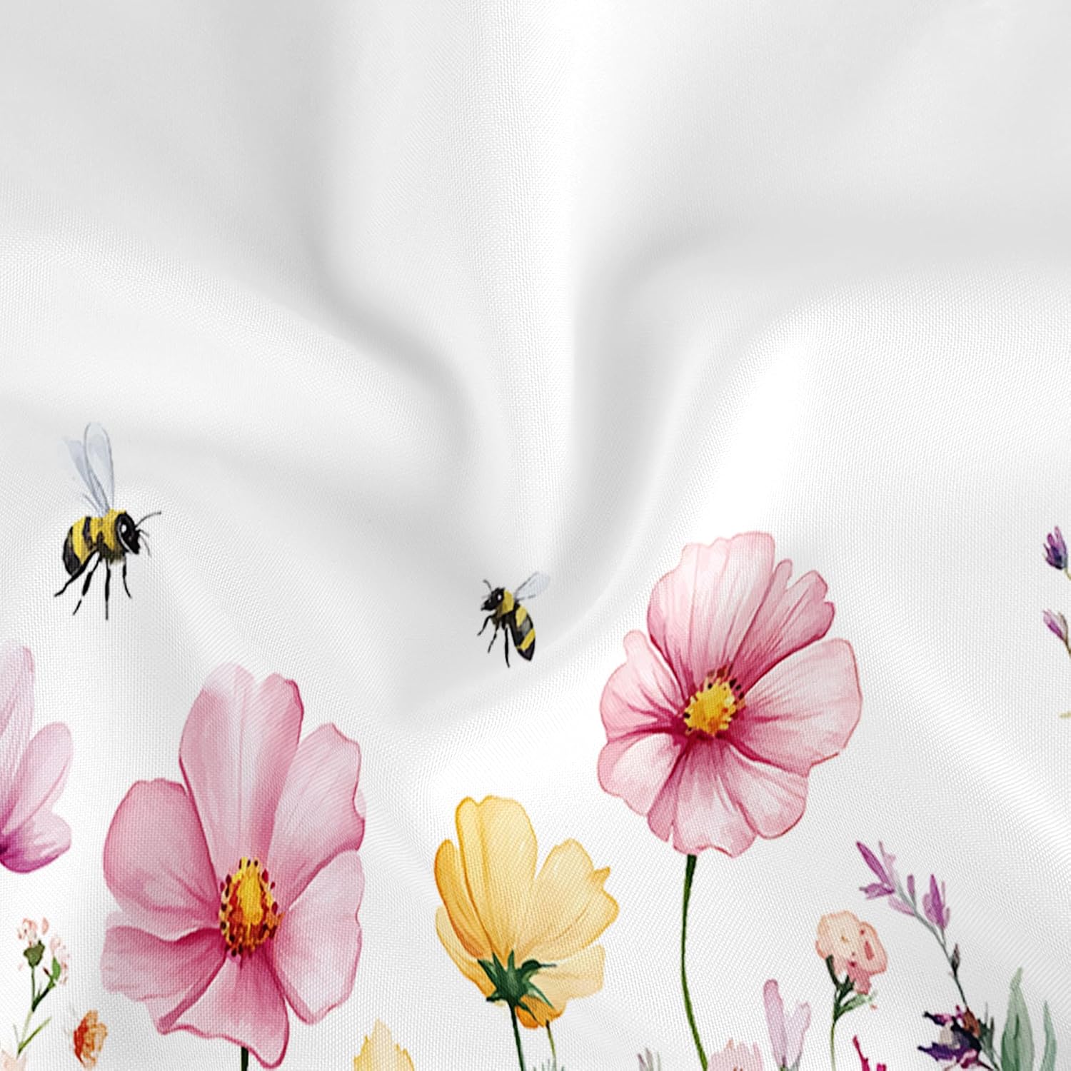 Spring Wildflowers Valances for Windows 2 Panels, 36x26 in