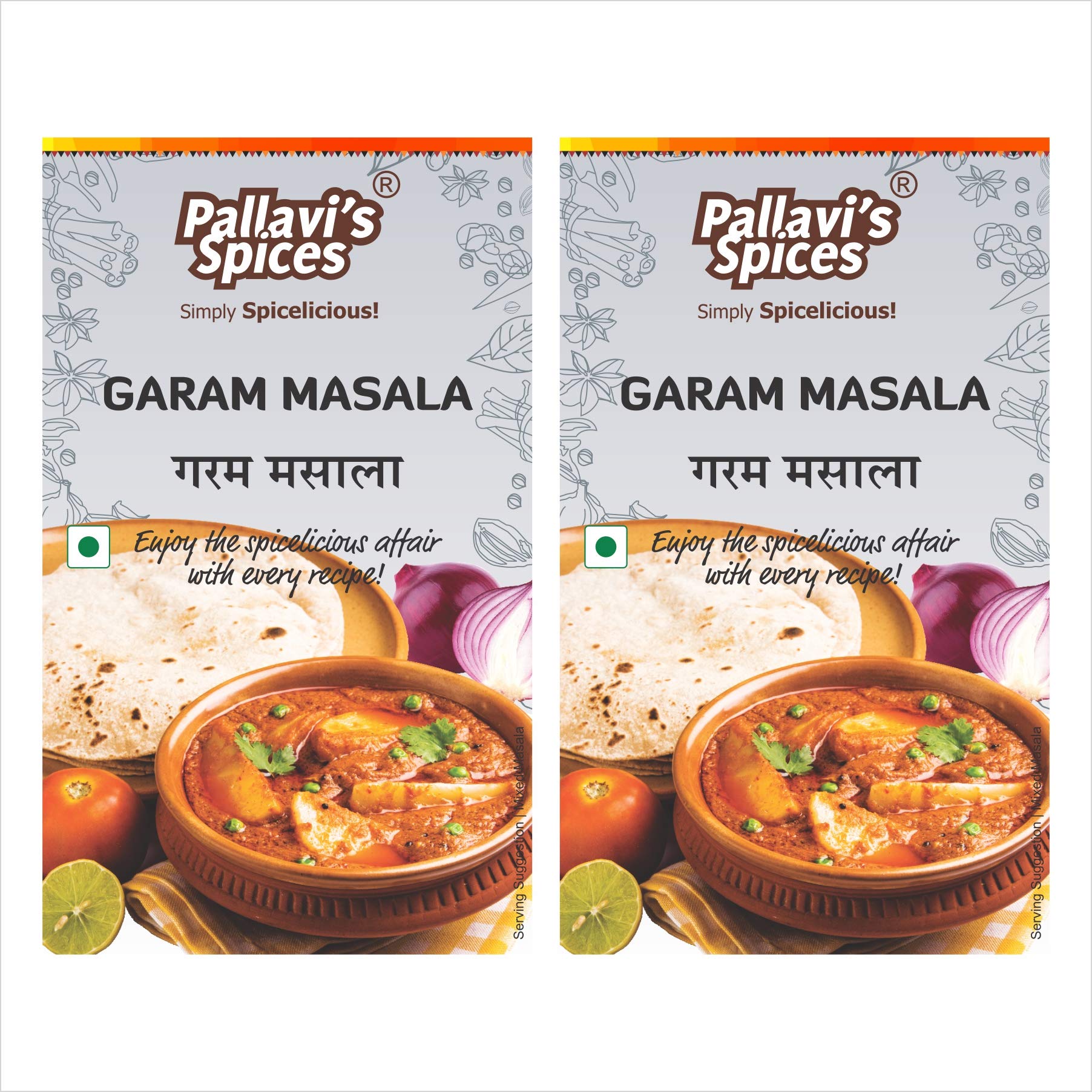 Pallavi's Spices Garam Masala | Aromatic & Strong Garam Masala For Veg and Non Veg recipes | 5 x 10g separate sachets per pack | 50g (Pack of 4)