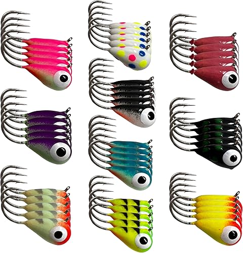 Reaction Tackle Plantillas de pesca de pez de tungsteno, súper sensibles para atrapar panfish, crappie, lucioperca, perca, trucha y Bluegill