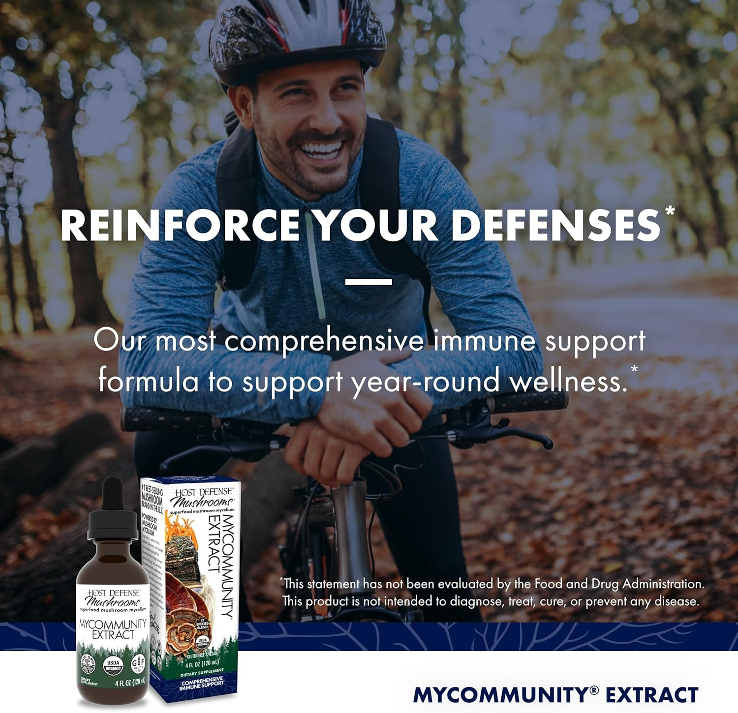 Host Defense MyCommunity Extract - 17 Species Blend Mushroom Supplement for Immune Support - Extract with Lion's Mane, Reishi. Chaga, Cordyceps, Turkey Tail & More - 4 fl oz (120 Servings)* - Image 5