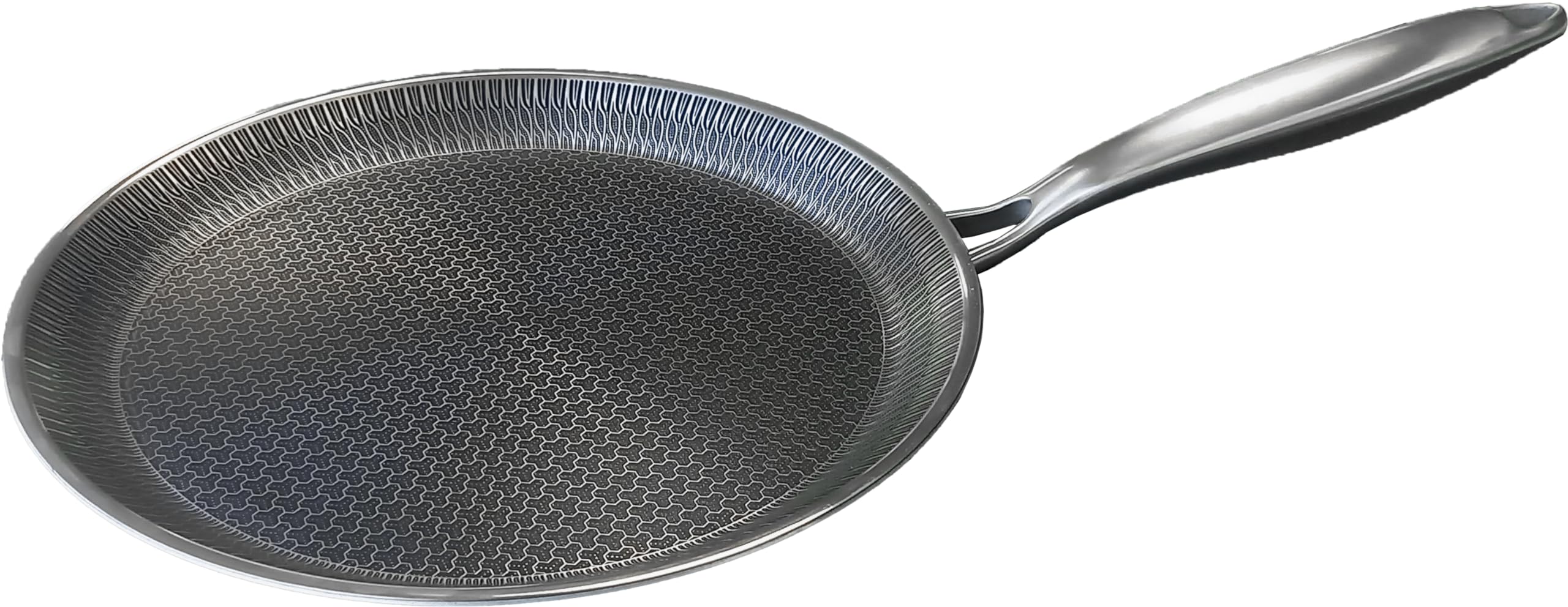 EXCELLIUM 3D POELE A CREPES Padella antiaderente a induzione, compatibile con forno, resistente e versatile, a nido d'ape antigraffio, manico anti-calore, 26 cm, nero