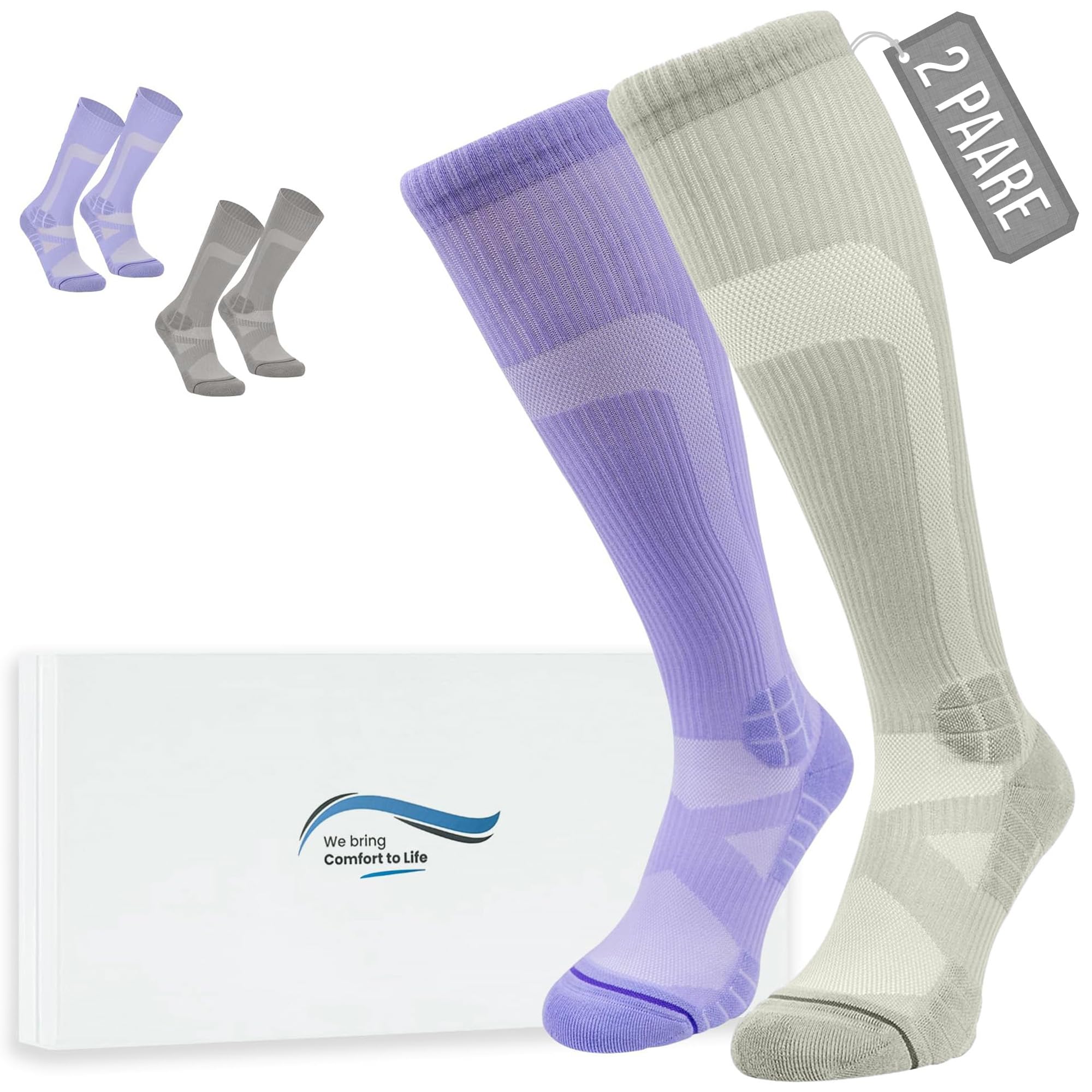 360 RELIEF Kompressionsstrümpfe Herren und Damen, Stützstrümpfe | Abgestufte Thrombosestrümpfe für Sport, Laufen, Flug, Reise, Joggen, Radsport, Kompressionssocken