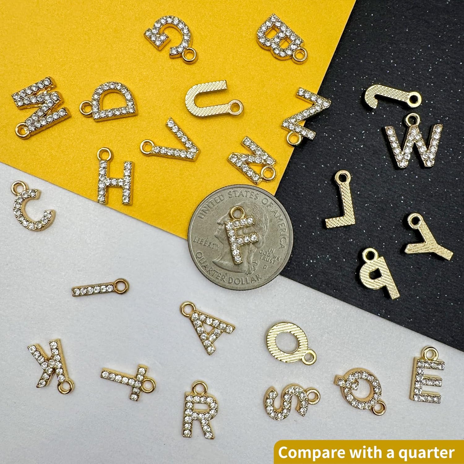 Zircon Letter Initial Charms A-Z Alphabet Gold Plated Rhinestones Alloy for Jewelry Making Bracelet Necklace Earring Pendant Craft Supplies DIY Accessories - Image 4