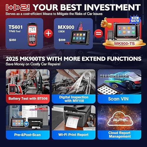 Miniatura 8 de Autel Escáner MaxiCOM MK906 Pro-TS con 60 MV108 2022 multilingüe Ver de MaxiSys MS906 Pro TS codificación ECU TPMS completo herramienta de escaneo