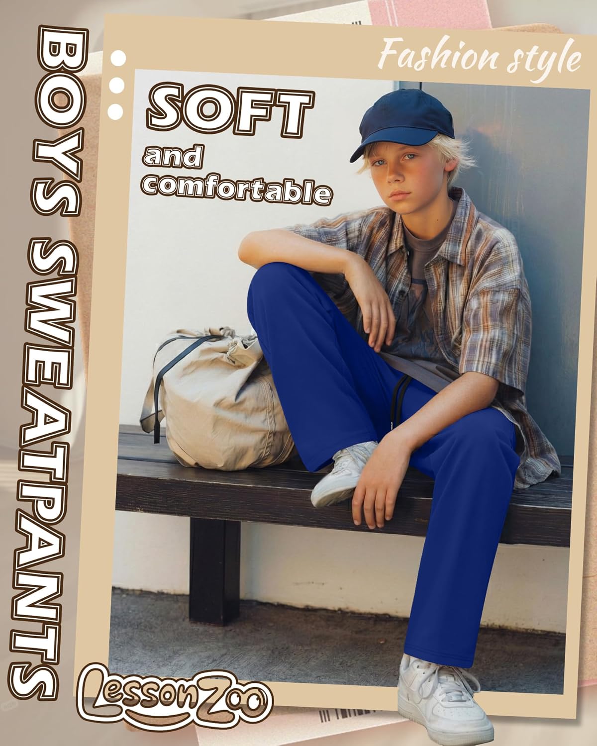 3 Pcs Boys Sweatpants Wide Leg Open Bottom Drawstring Elastic High Waist Joggers Baggy Athletic Pants with Pockets - Image 4