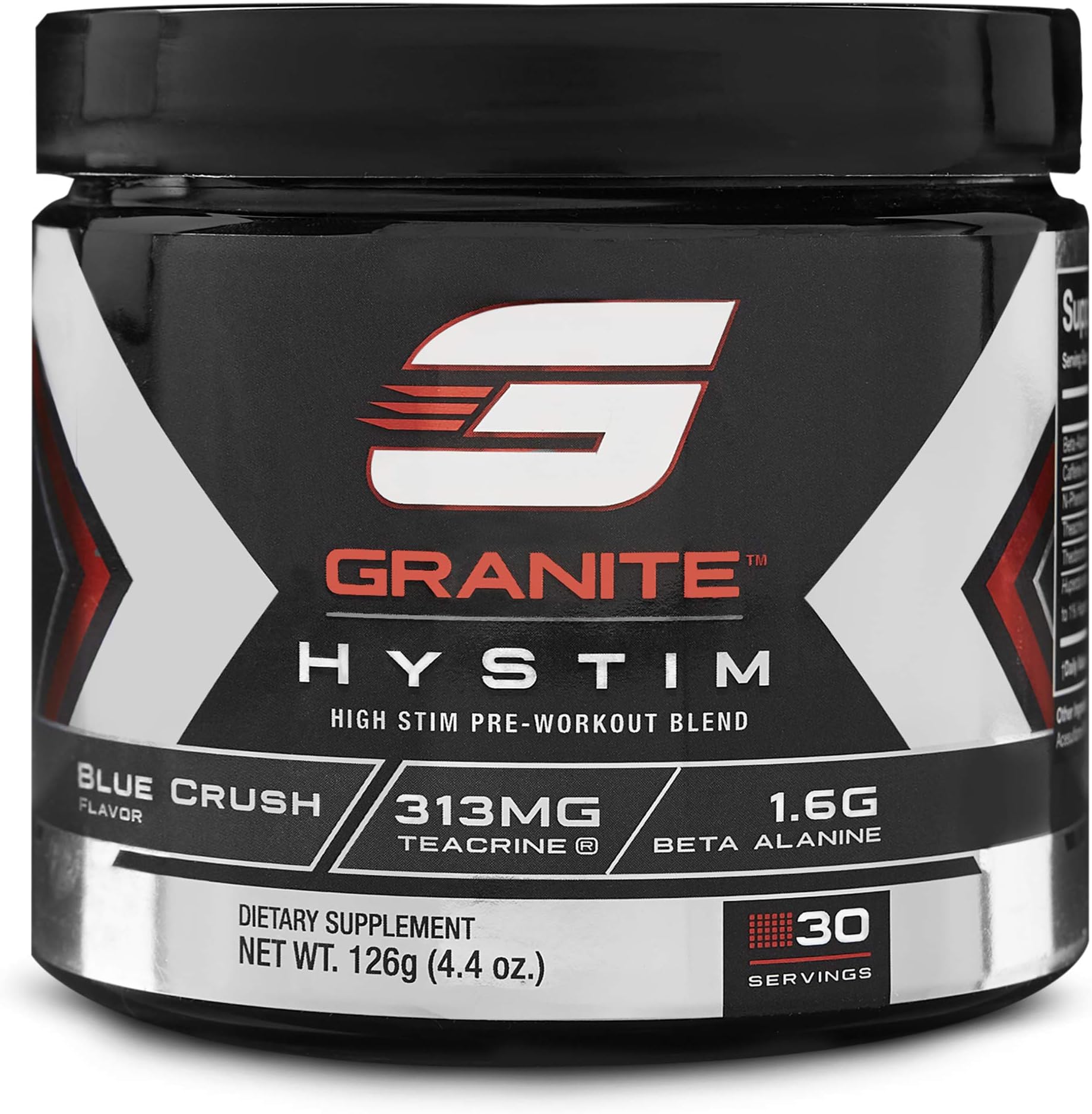 Pre-Workout Powder by Granite Supplements | 30 Servings of HyStim Cherry Lime to Maximize Strength, Energy, and Endurance | Includes 350mg Caffeine, Theacrine, and Beta Alanine