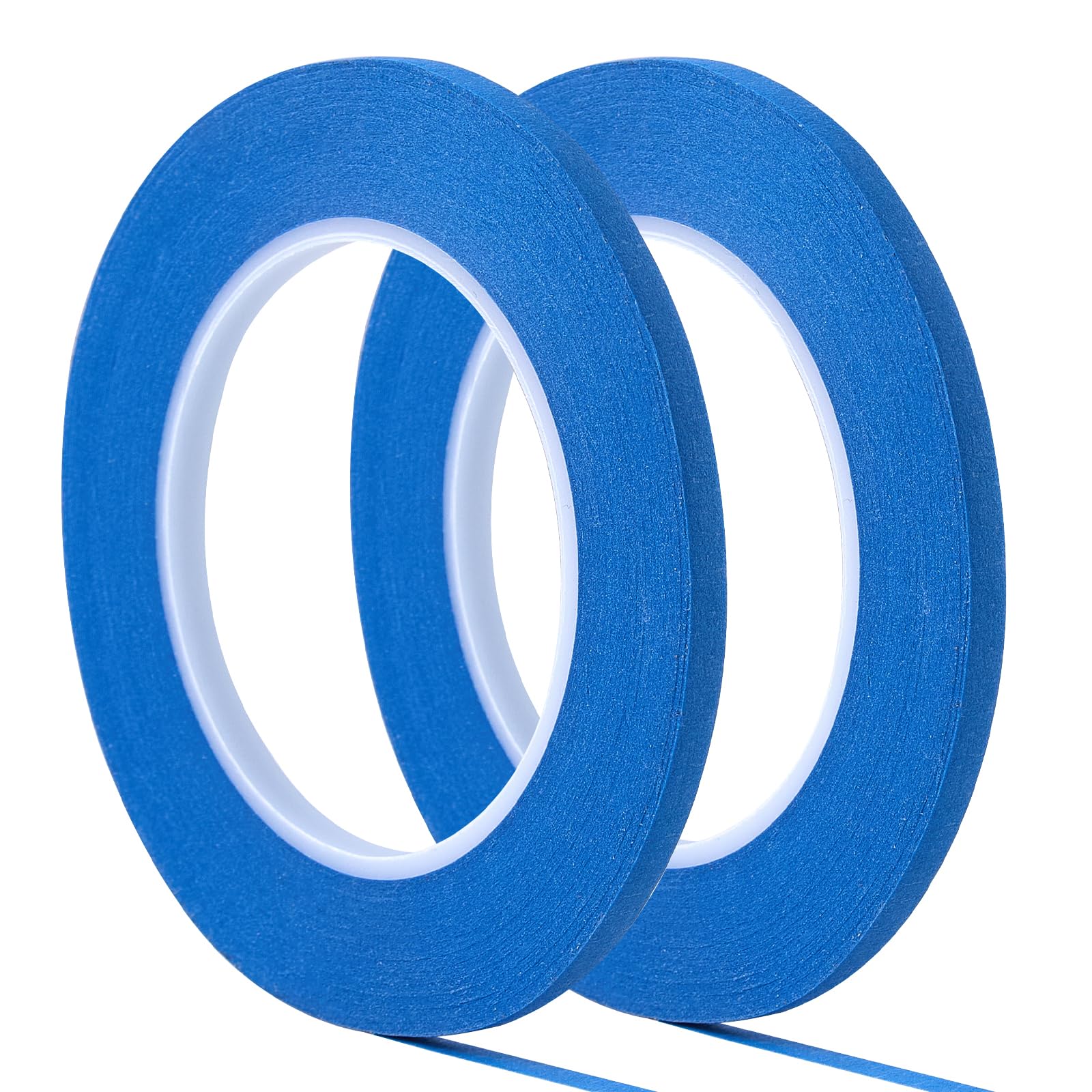 QDiShi 2 Pack 1/4" inch x 60yd Blue Painters Tape Easy Removal Thin Narrow Finishing Masking Tape Painting Tape Wall Tape, No Residue and Good