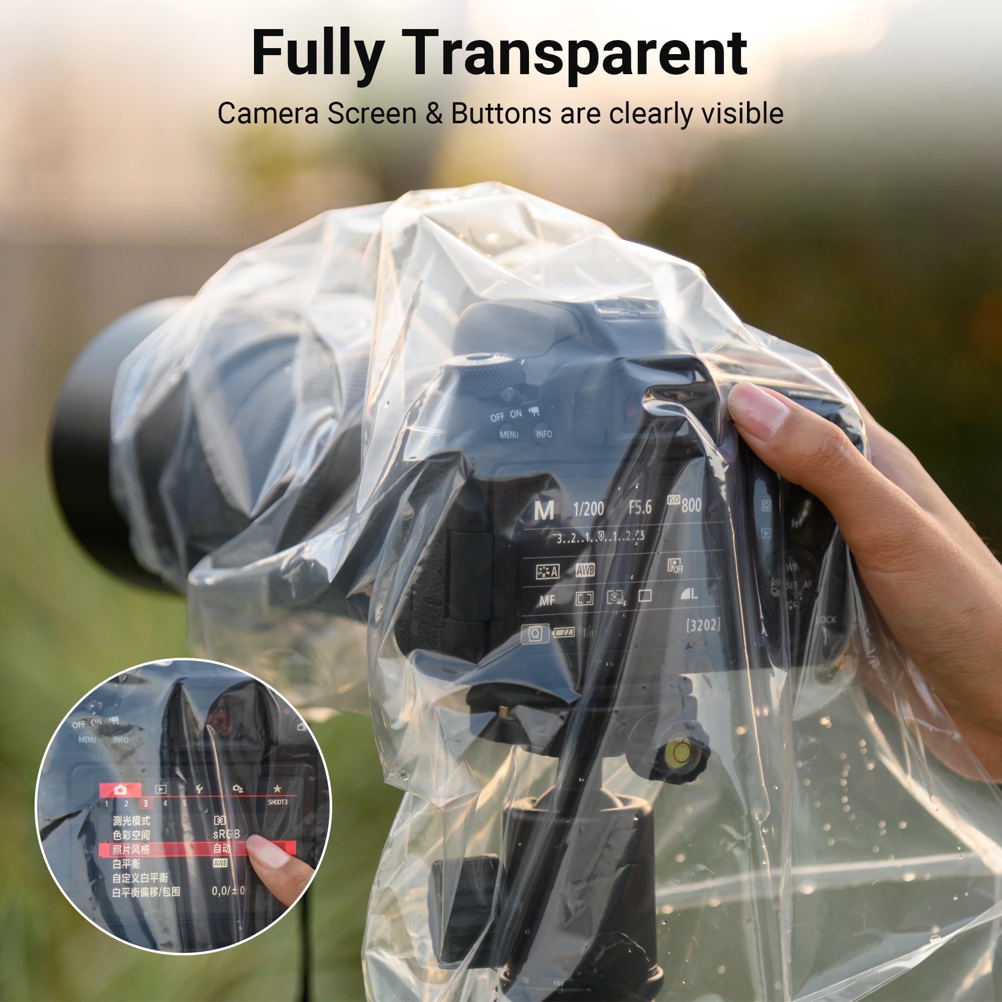 Canon Rebel T6 1+1 Camea Lens Ain Cove Aincoat Without/With Flash