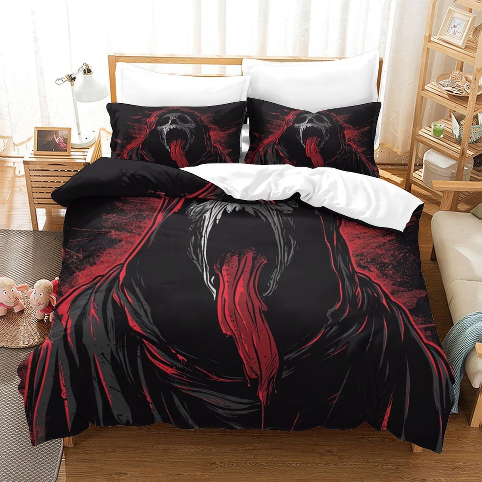P1S9U7W5Y Dynamic Flame 3D Printed Duvet Cover Set 3pcs Microfiber Artistic Bedding Set King（220x240cm）