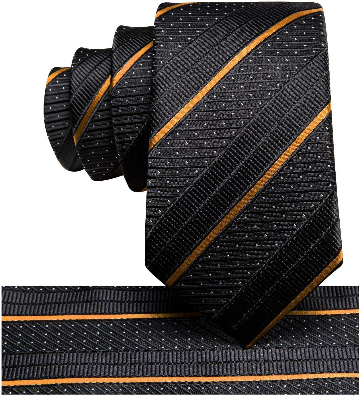 Hi-Tie Boys Ties Self Tie Silk Striped Kids Necktie and Pocket Square Set Paisley Boys Tie for Age 8-11 Wedding - Image 4