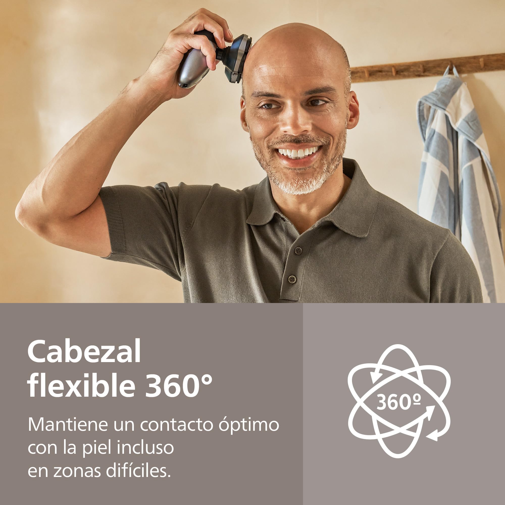 Philips Afeitadora Cabeza Serie 7000 Pro – Afeitadora Cabeza para Hombres y Mujeres, Cabezal flexible 360°, Cuchillas ComfortCut para un Afeitado Apurado y Suave, HS7980/15