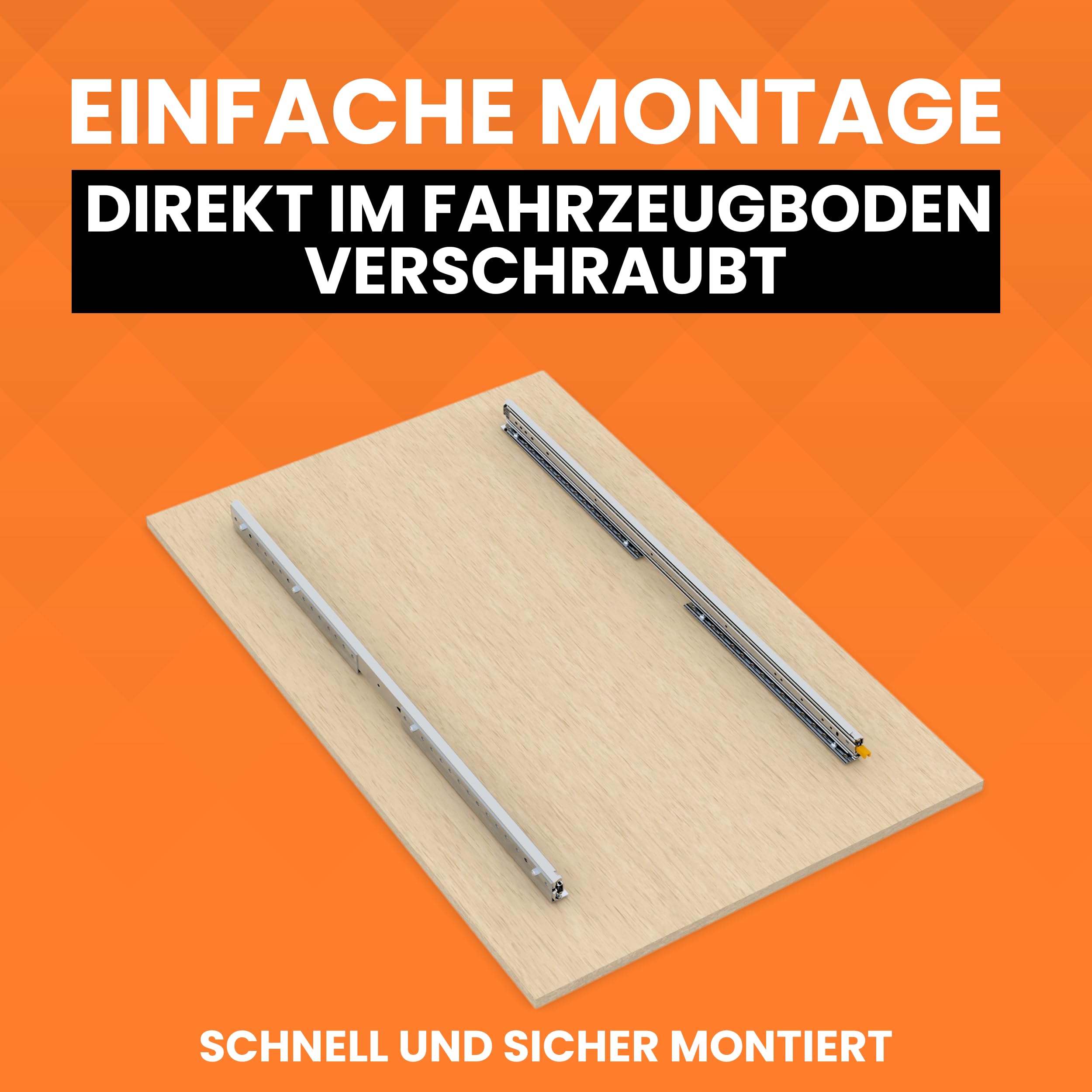 Bodenmontage für Schwerlastauszug 76mm - Montagewinkel für Auszug - Winkelset (Winkel für: 80cm Auszug)