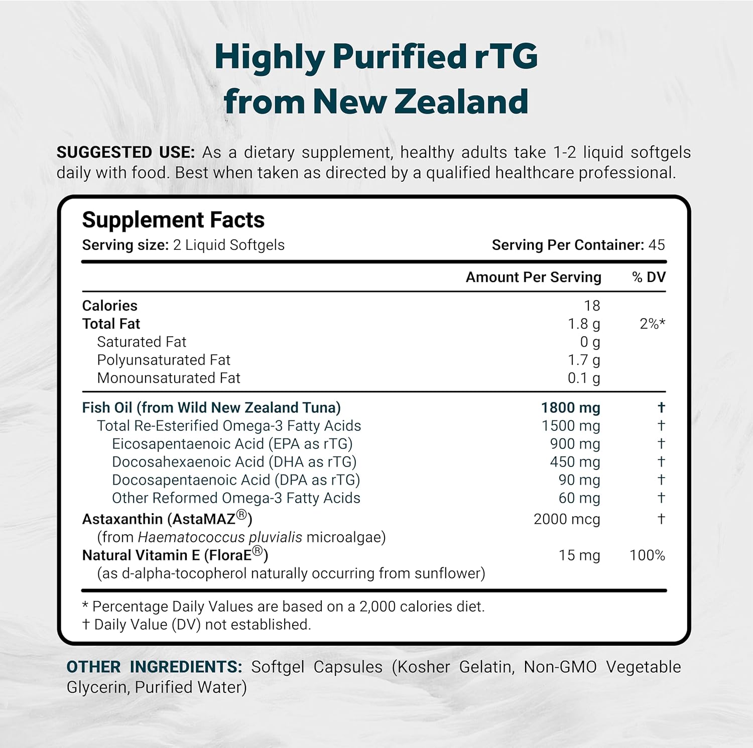 Naturalis Ultimate rTG Omega 3 Fish Oil 1800mg from Wild New Zealand Tuna | IFOS Certified & Sustainably Sourced | Full Spectrum Omega3s EPA, DHA & DPA | 90 Softgels - Image 2