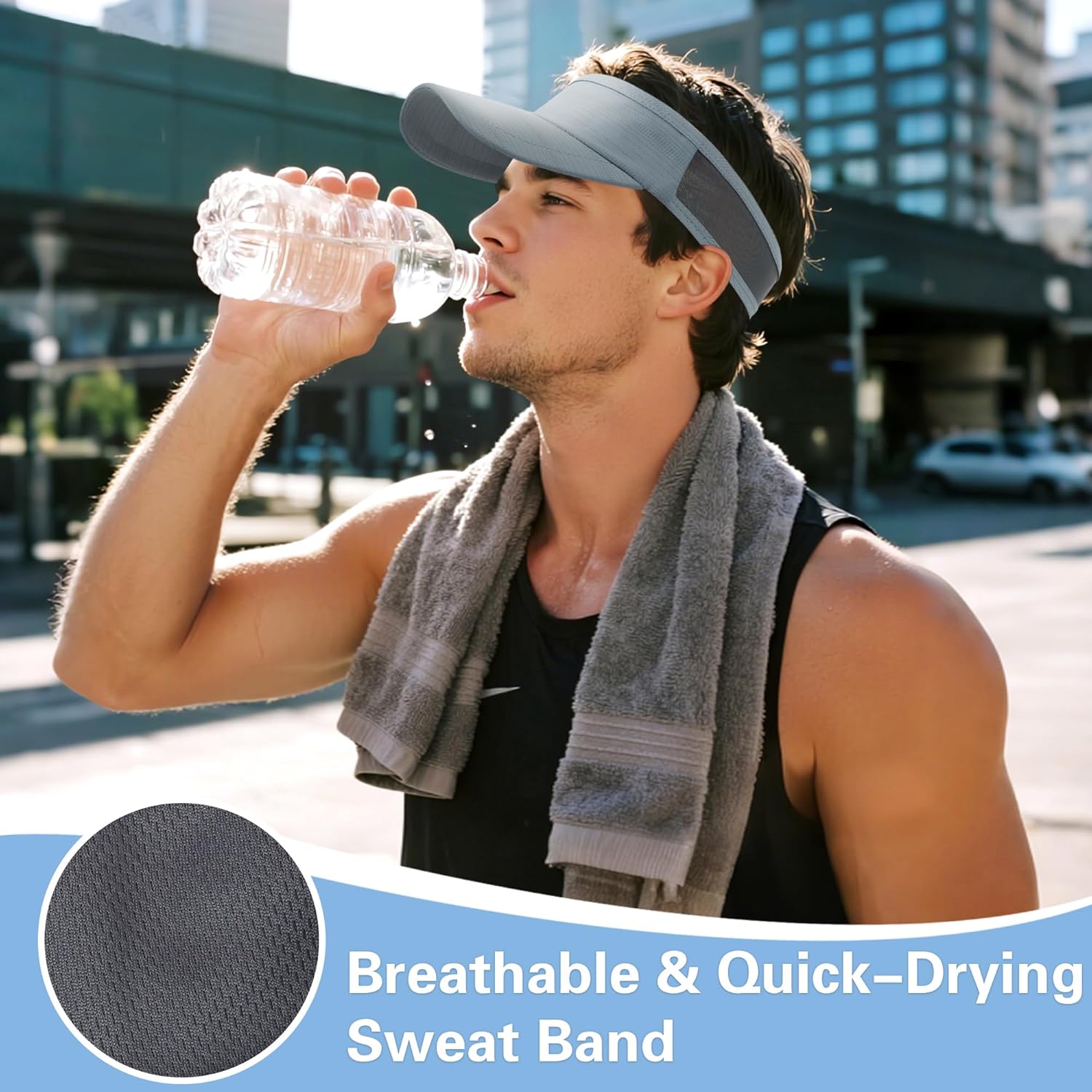 HH HOFNEN Sports Sun Visor Cooling Lightweight Stretchy Packable Running Golf Visor Hat for Men Women - Image 4