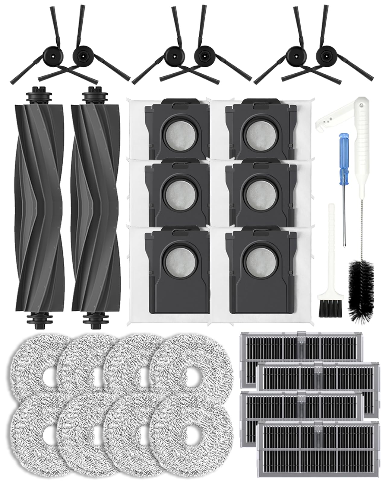 Yivy 29 Pcs Accessori per Aspirapolvere Dreame X40 Ultra/X40 Ultra complete/L40 Ultra /X40 Master/Mova P50 Pro Ultra/Mova P10 Pro Ultra Robot Ricambio :4 filtro a carbone attivo