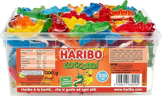 Haribo Coccodri, Gummy Candy, Fruit Flavour, Ideal for Parties and Sweet Moments of Relaxation - Approximately 200 Pieces [1100g]