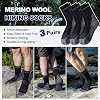 Calcetines de Senderismo de Lana Merino para Hombre BISOUSOX, Caña Media con Amortiguación Ligera para Trabajo 7