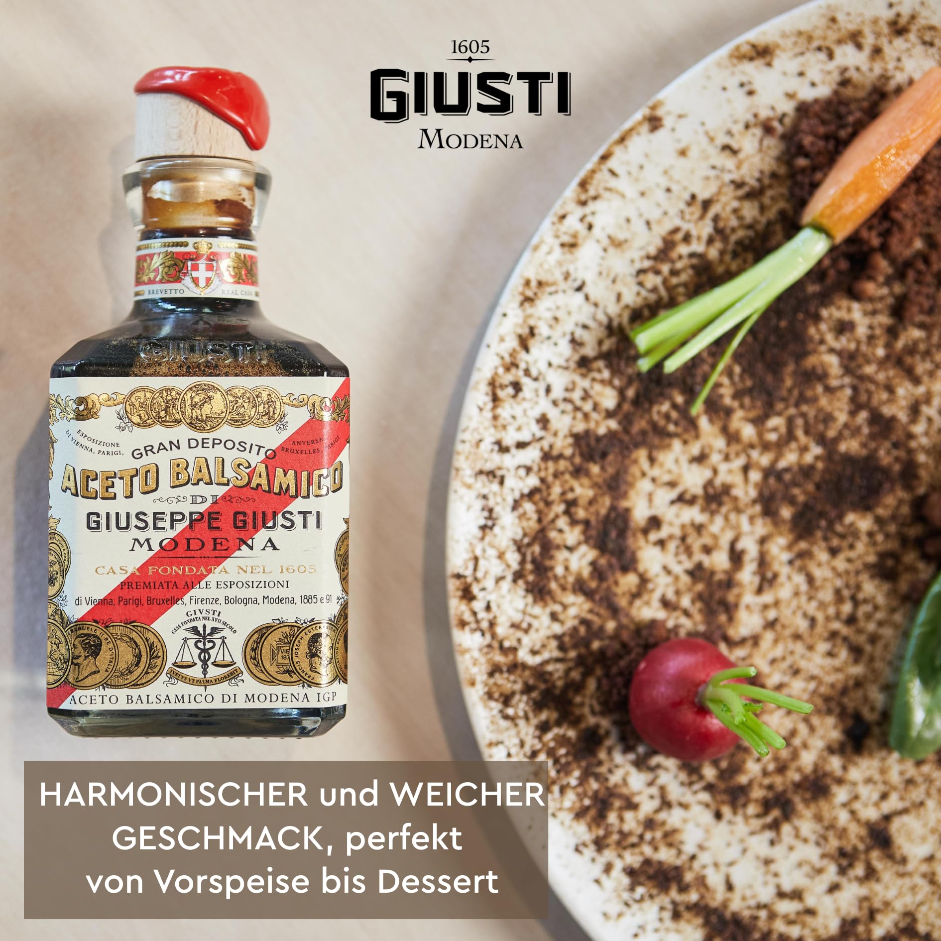 Giusti - IGP-Balsamico-Essig aus Modena 5 Goldmedaillen - 250ml Cubica