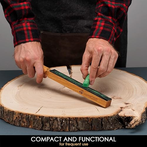 Miniatura 5 de BeaverCraft Kit de cuero para afilar cuchillos LS8 Kit de afilado de cuero con compuesto de pulido LS6