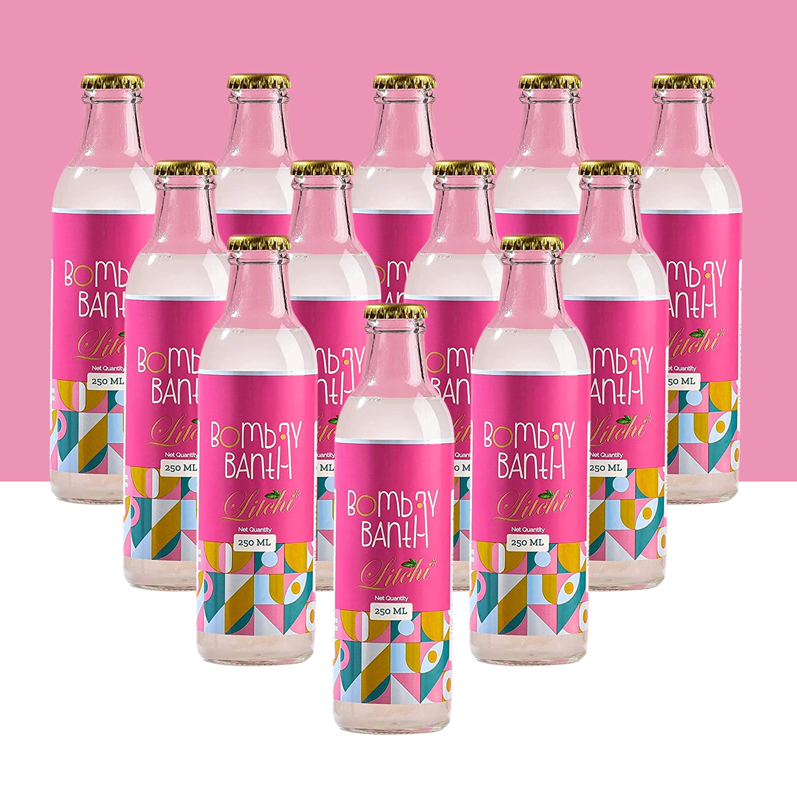 Bombay Banta Litchi Lemonade Beverages | Litchi Lemonade For Instant Refreshment | Freshly Packed Litchi Lemonade| No Added Flavor | (Net Weight 250ML X 12) (Pack Of 12)