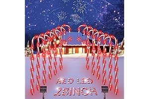 Upgraded Christmas Candy Cane Pathway Stake Lights with Enhanced Solar Cells