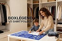 Vista 2 de BoxLegend V5 - Carpeta plegable para camisas, carpeta de ropa, fácil y rápido de plegar, asistente de lavandería para carpetas de lavandería Azul