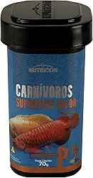 Nutricon: Carnívoros Superfície Color P 70g | Ração Premium Flutuante para Peixes Carnívoros Jovens | 300mg de Astaxantina, Proteína de Inseto e Sem Corantes Artificiais
