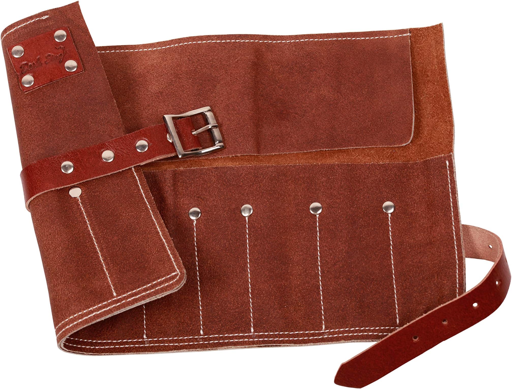 Professional Barber Leather Tool Storage Roll - For Hair Styling Scissors, Razors, Combs, Brushes and More