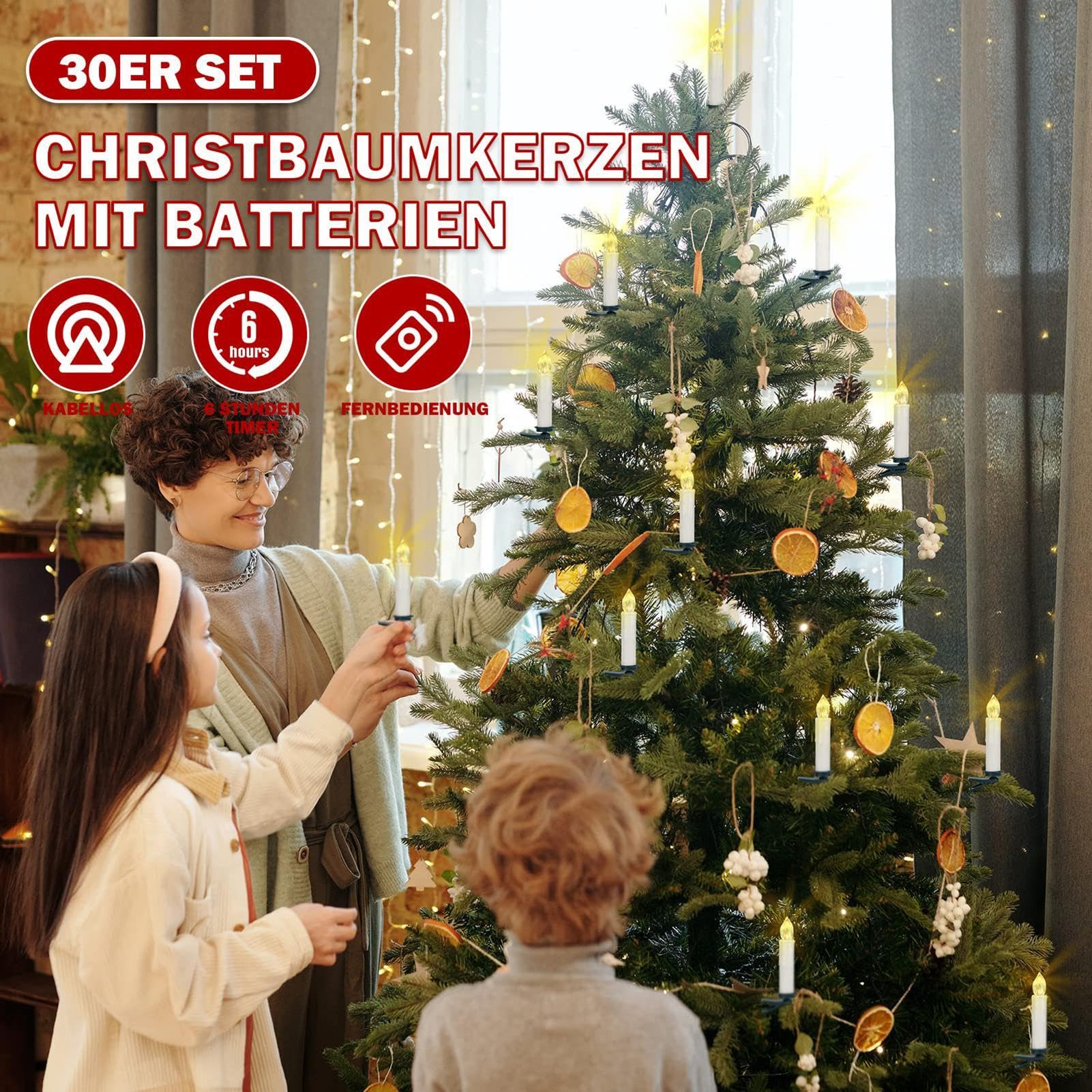 Candele a LED, candele senza fiamma, candele di Natale senza fiamma, candele a LED senza fiamma, candele a batteria con timer e telecomando per matrimonio