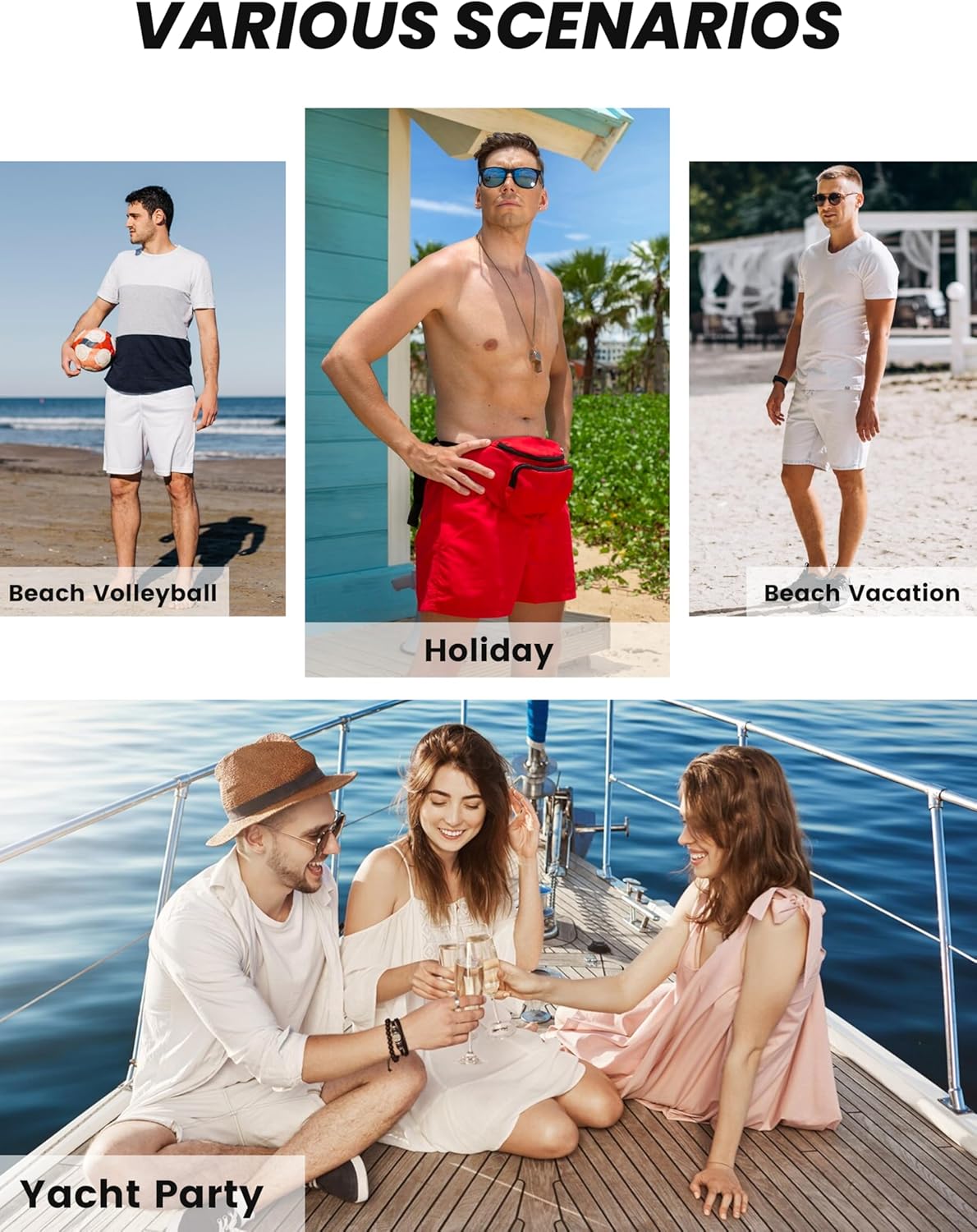 MoFiz Men's Swim Trunks 9" Quick Dry Mens Broad Beach Shorts Stretch Mens Swim Shorts - Image 7