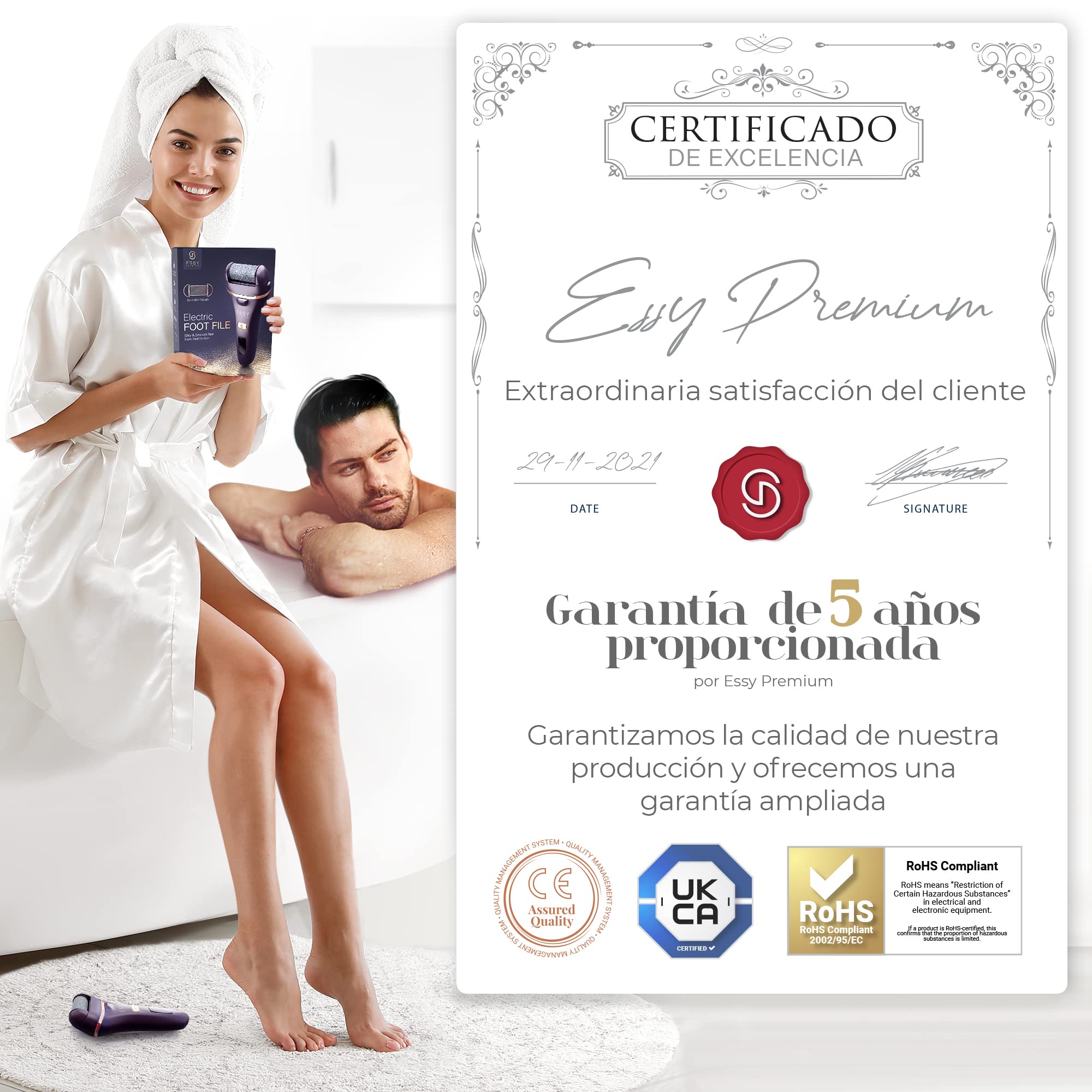 Essy Lima Elettrica Per Piedi E 5 Rulli Di Ricambio Aggiuntivi Bundle