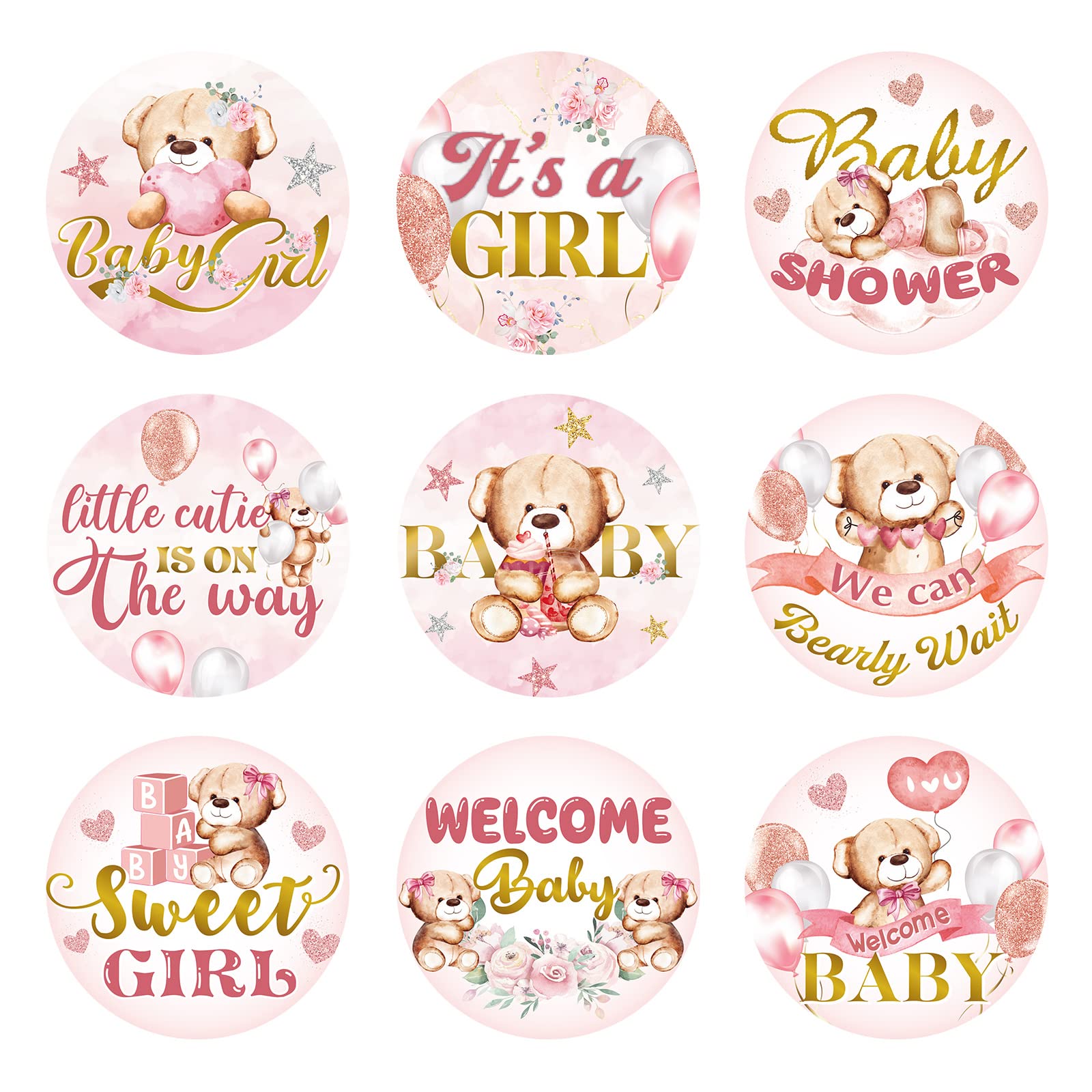 Clabby 504 Pieces Boy Girl Baby Shower Favors Stickers Mini Kisses Candy Stickers Chocolate Drop Labels Wrappers Little Cutie Baby Shower Decoration
