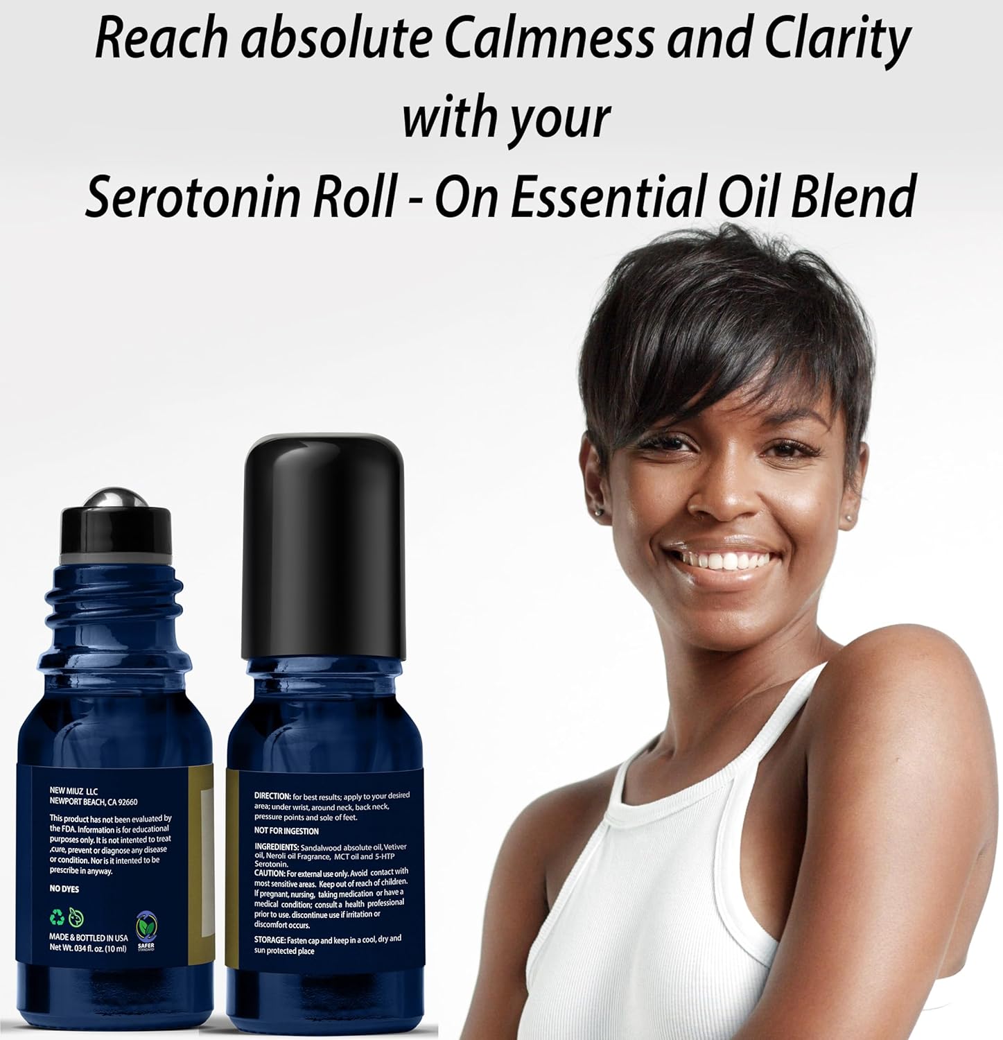 Calm Roll on Essential Oil Stress Relief Sandalwood Vetiver Destress Relaxation Calming Roller Aromatherapy Stick Self Care Purse Stocking Stuffer - Image 5