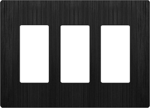 Vista 78 de LIDER - Cubierta decorativa de interruptor con acabado mate, placa de pared sin tornillos, tamaño mediano, 3 bandas de 4.88 x 6.77 pulgadas
