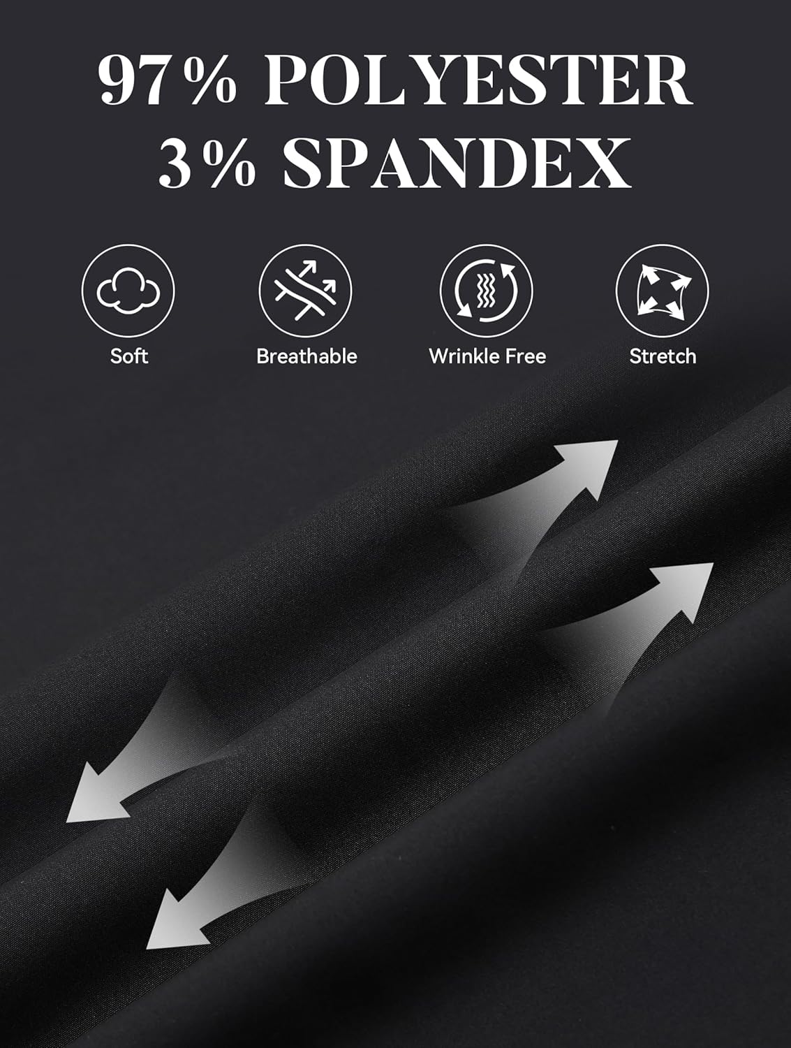 Esabel.C Mens Short Sleeve Dress Shirts 4-Way Stretch Regular Fit Stretch Wrinkle-Free Casual Button Down Shirts - Image 5