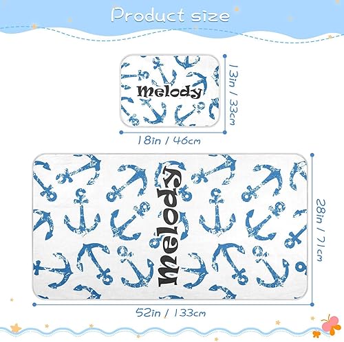 Miniatura 4 de Custom Anchors Crib Mattress Protector Pad for Boys Girls Baby Ice Silk Mat Bed Crib Mattress Pad Mat Cooling Mattress Topper for Pack N Play