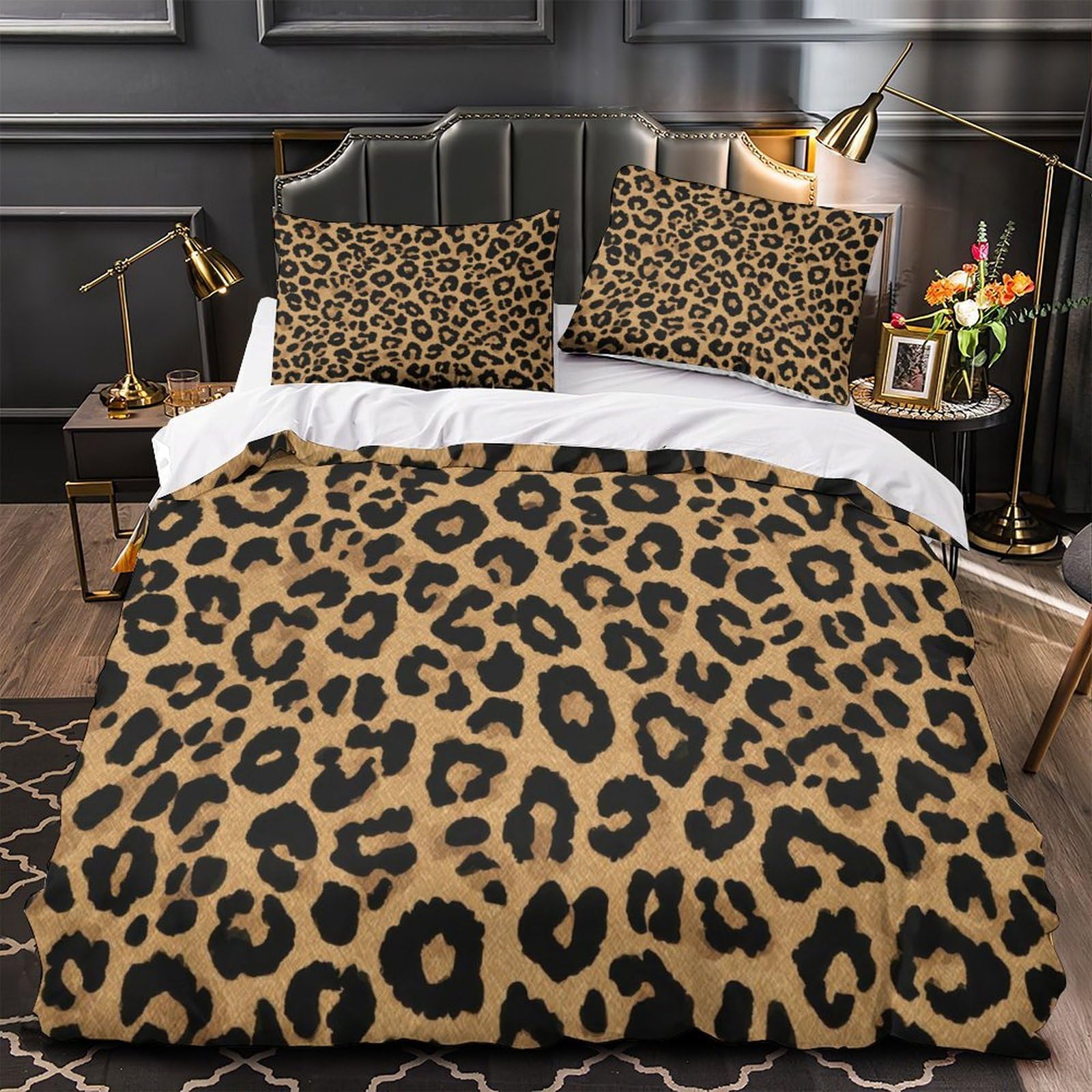 Housse de couette léopard 220x240 pour transformer l'ambiance d'une chambre d'ado fille