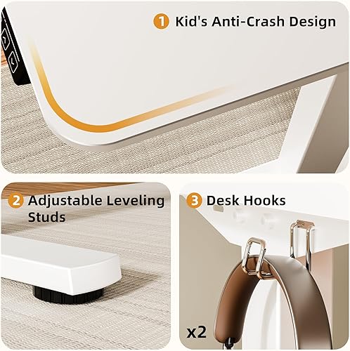 Miniatura 7 de ERGOMAKER Escritorio Eléctrico de Pie, 43.3" x 23.6" Escritorio de Pie Ajustable en Altura con Tablero de Empalme para Oficina en Casa, Escritorio