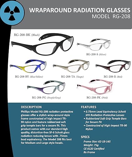 Miniatura 2 de Gafas protectoras de rayos X, marco de seguridad Maxx Wrap negro, 2.441 x 0.709 x 5.709 in