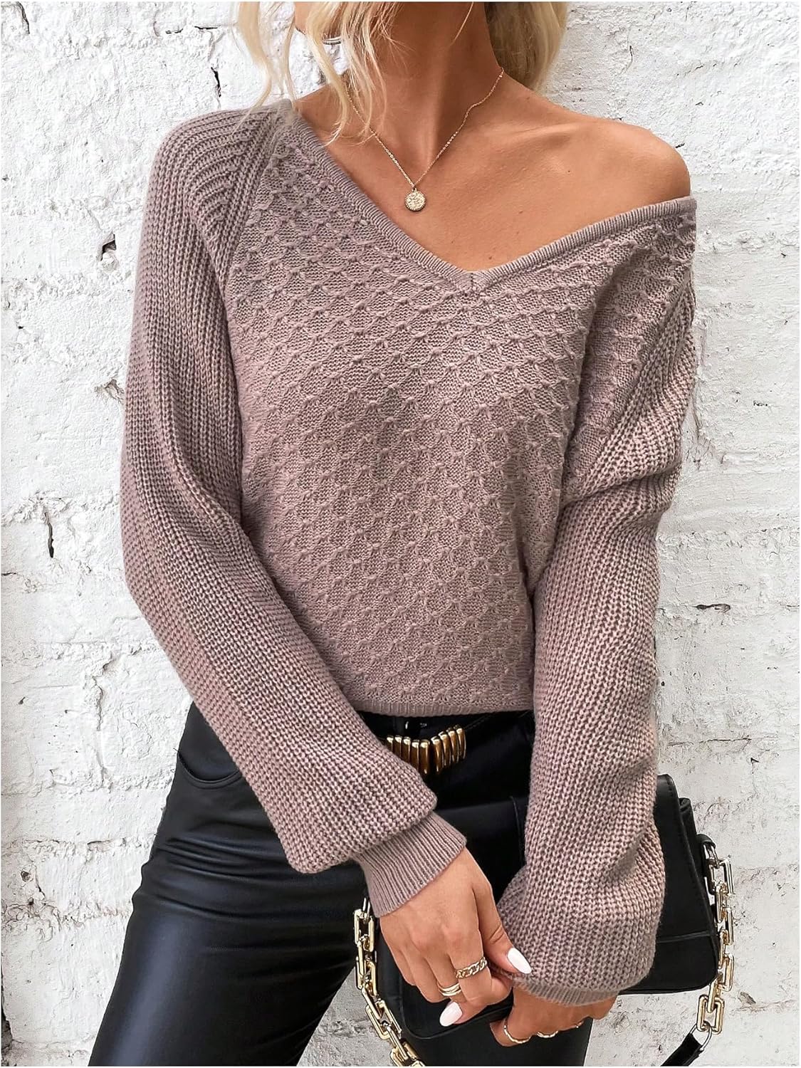 SOLY HUX Lace Long Sleeve Tops for Women Open Back Sweater Backless Dressy Casual Pullovers Y2K Fashion Knitted Jumper - Image 4