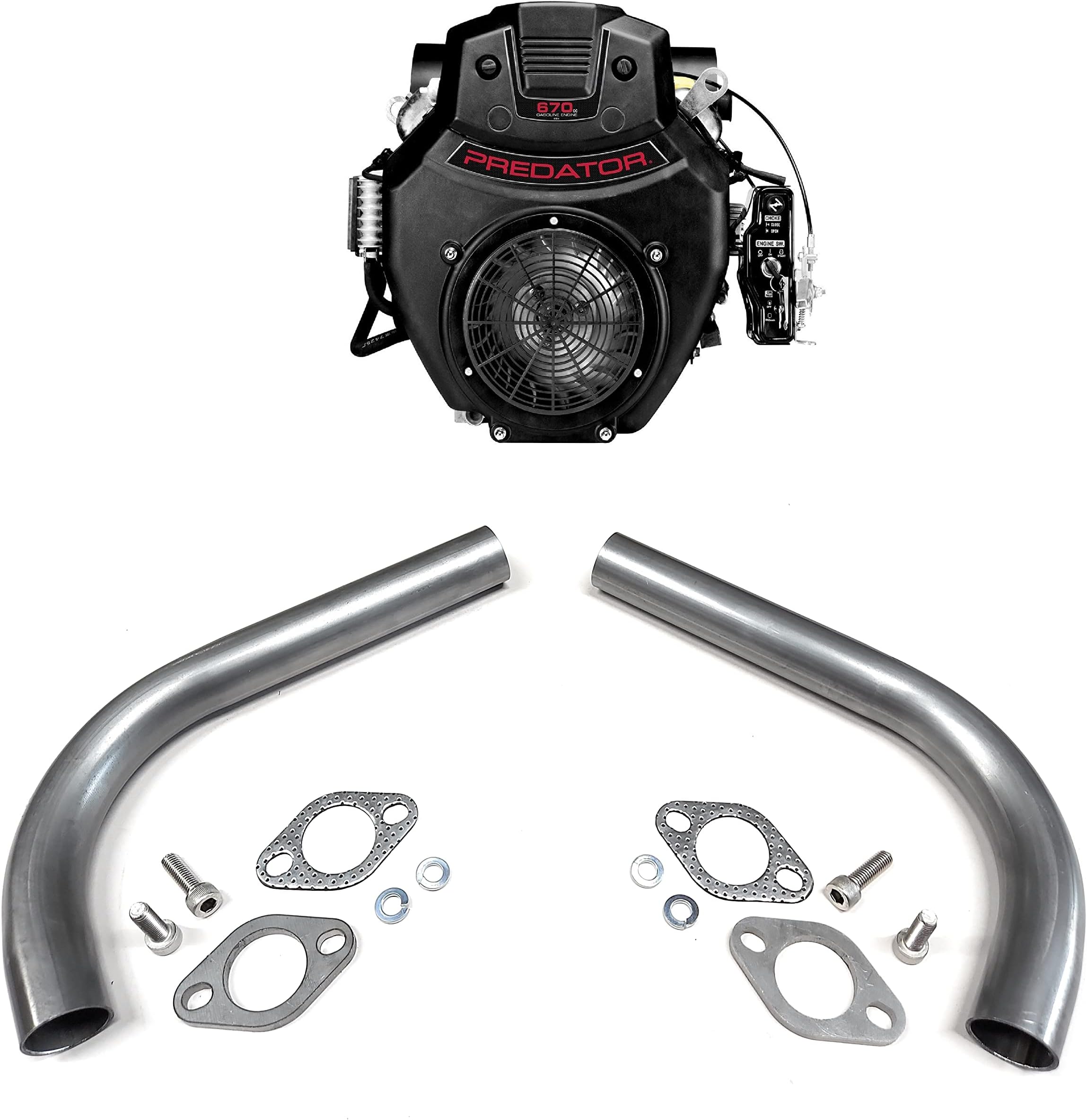 ARSPORT Tow Exhaust pipes U Weld For Predator 670cc VTwin