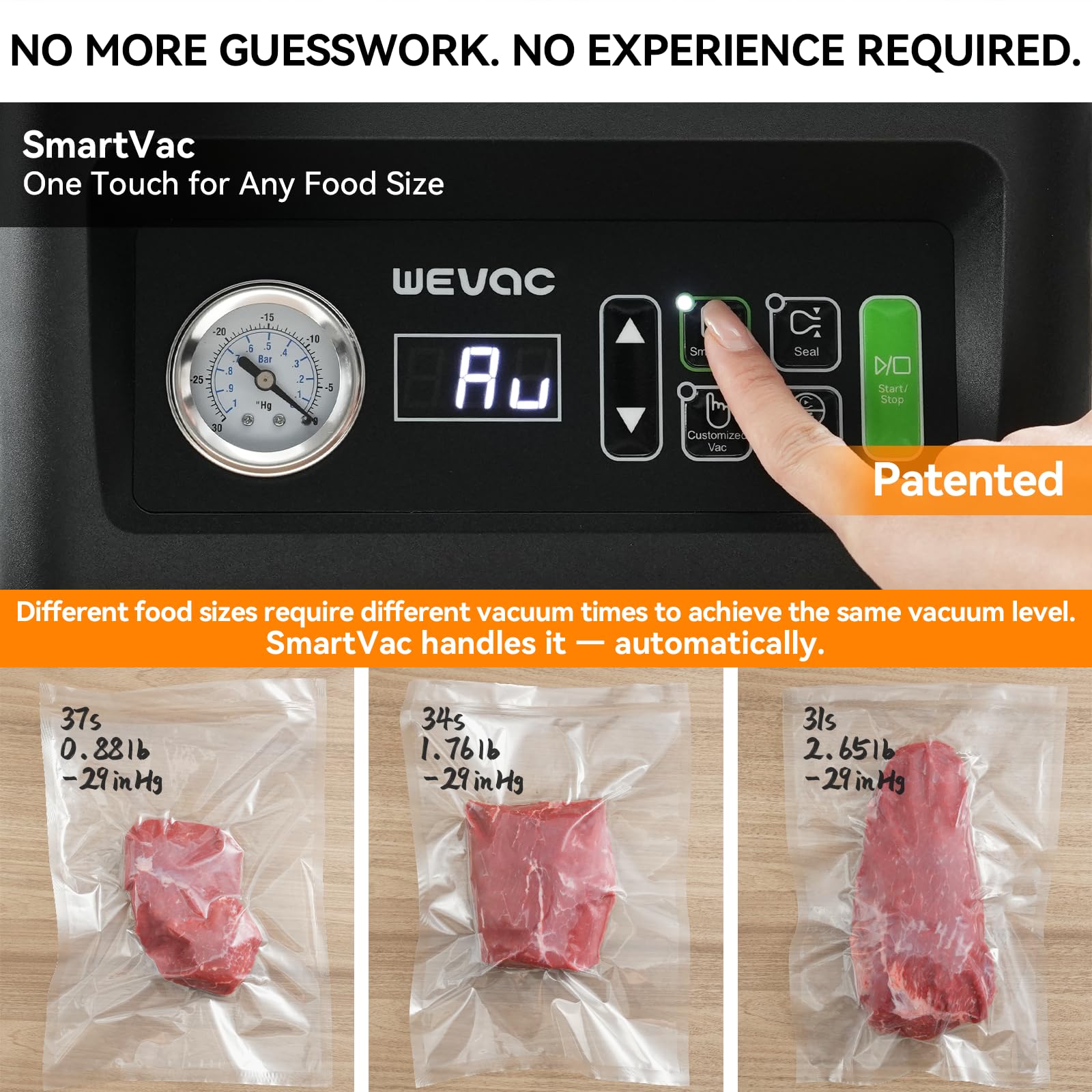 Wevac CV12Pro Machine Sous Vide Alimentaire à Chambre 8L, Plateau Lavables