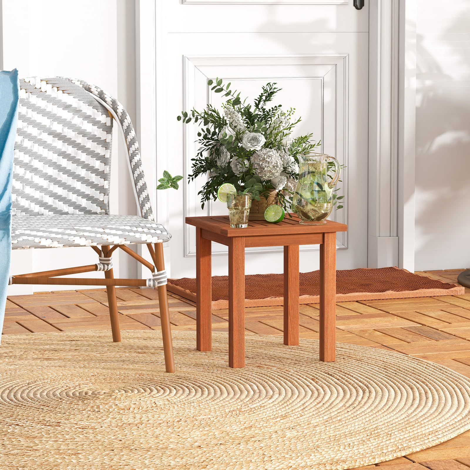 Outdoor End Table Small Patio Table HAPPYGRILL Outdoor Side Table