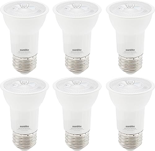 Sunlite 41568 Bombilla LED PAR16 de cuello largo empotrable, 7 vatios, (reemplazo halógeno de 75 W), 500 lúmenes, base mediana (E26), regulable,