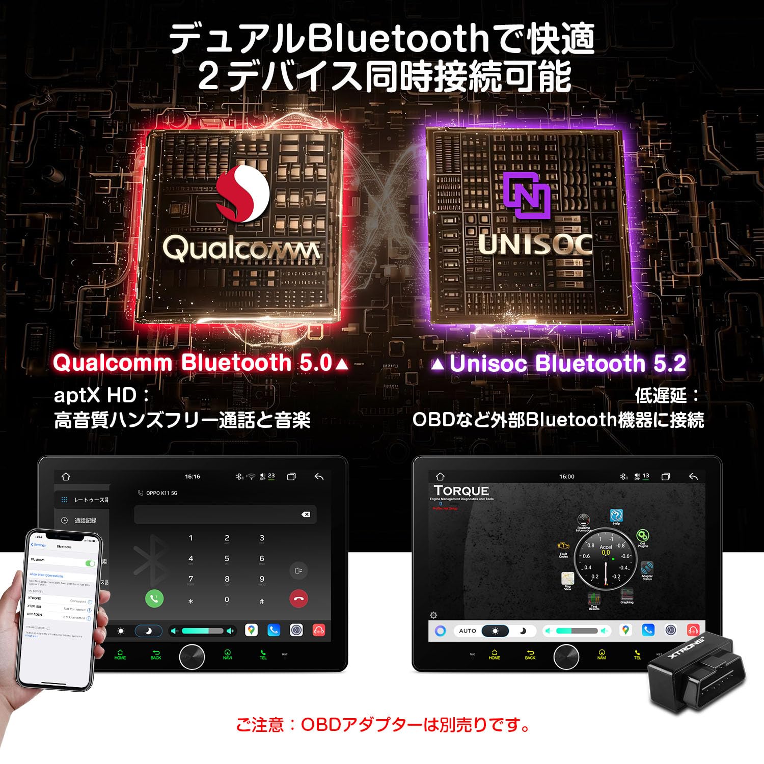 Amazon.co.jp: XTRONS 2DIN カーナビ Android14 カーオーディオ 10.1