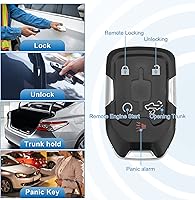 Vista 3 de X AUTOHAUX Control remoto de entrada sin llave para coche HYQ1EA Smart Fob para GMC Sierra 2500 2019 2020 433MHz