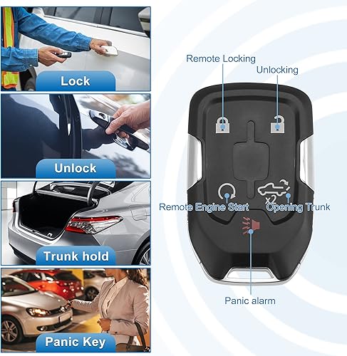 Miniatura 3 de X AUTOHAUX Control remoto de entrada sin llave para coche HYQ1EA Smart Fob para GMC Sierra 2500 2019 2020 433MHz