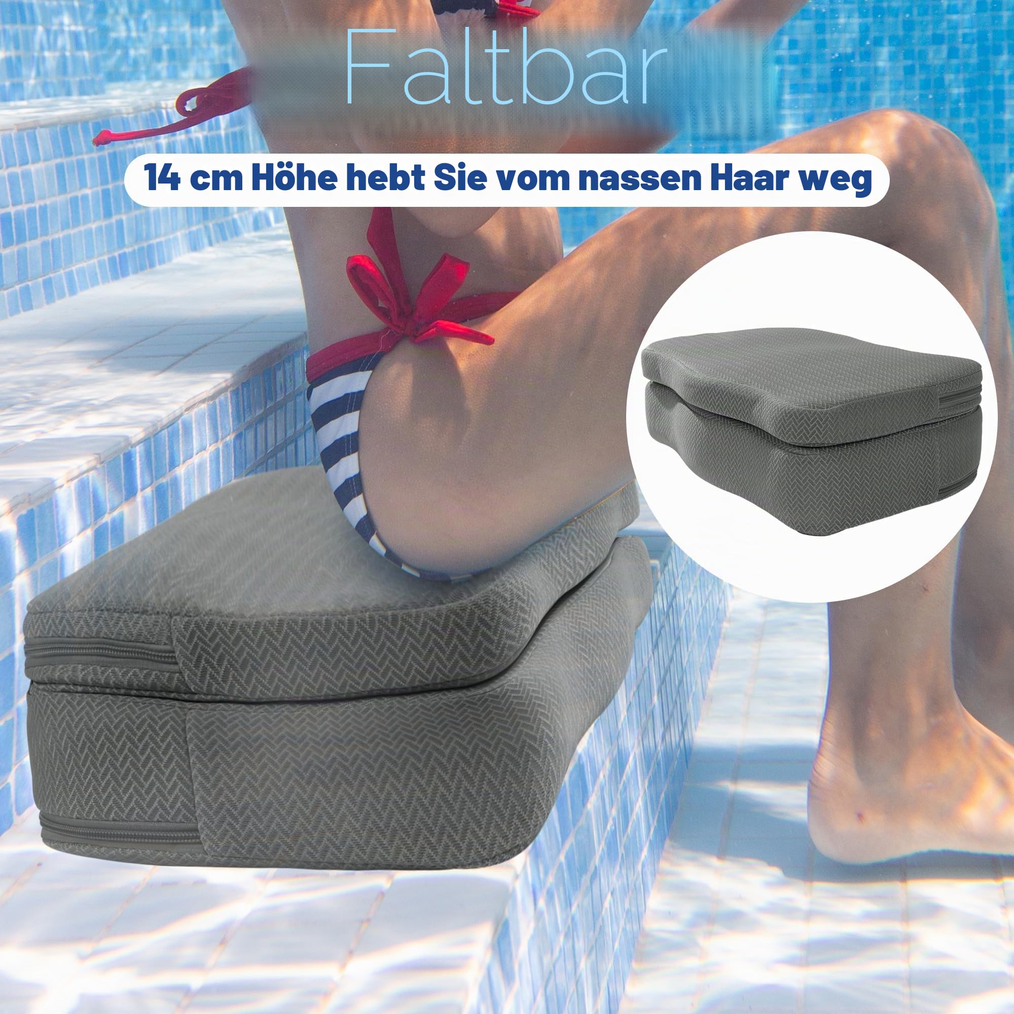 MABOZOO Whirlpool-Sitzerhöhung für Erwachsene, gewichteter Sitzerhöhung, 3D-Air-Mesh-Whirlpool-Kissen, schnell trocknend, Whirlpool-Zubehör, für drinnen und draußen (grau)