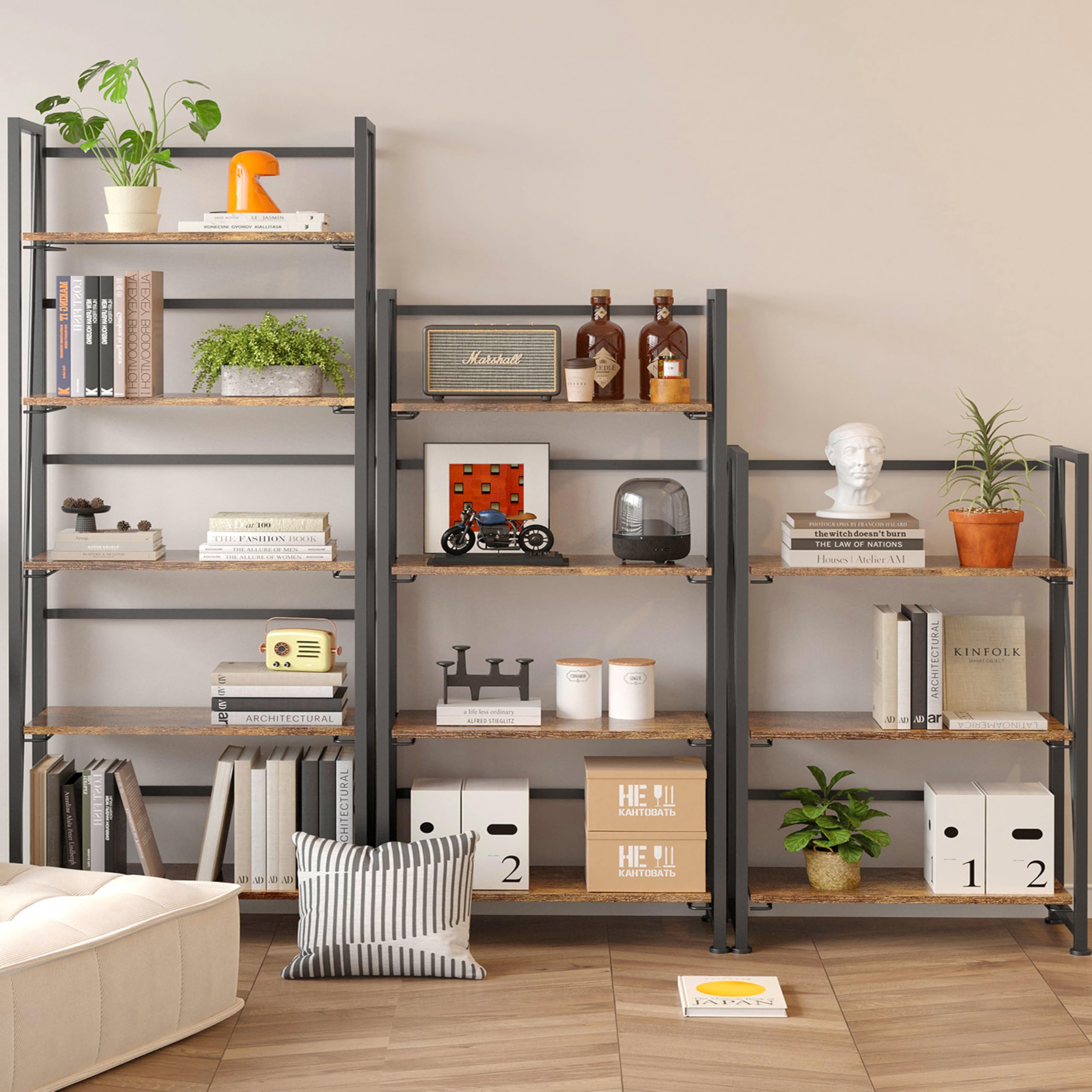 Amazon.com: BHG Vintage Multifunctional Bookcase Folding Bookshelf